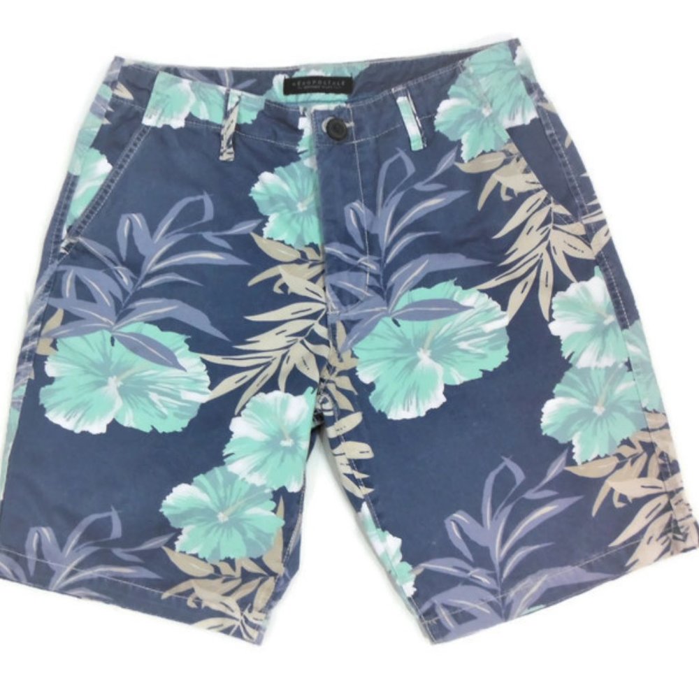 Mens Aeropostale Hawaiian Print Bermuda Shorts -29 - Picture 3 of 8